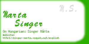marta singer business card